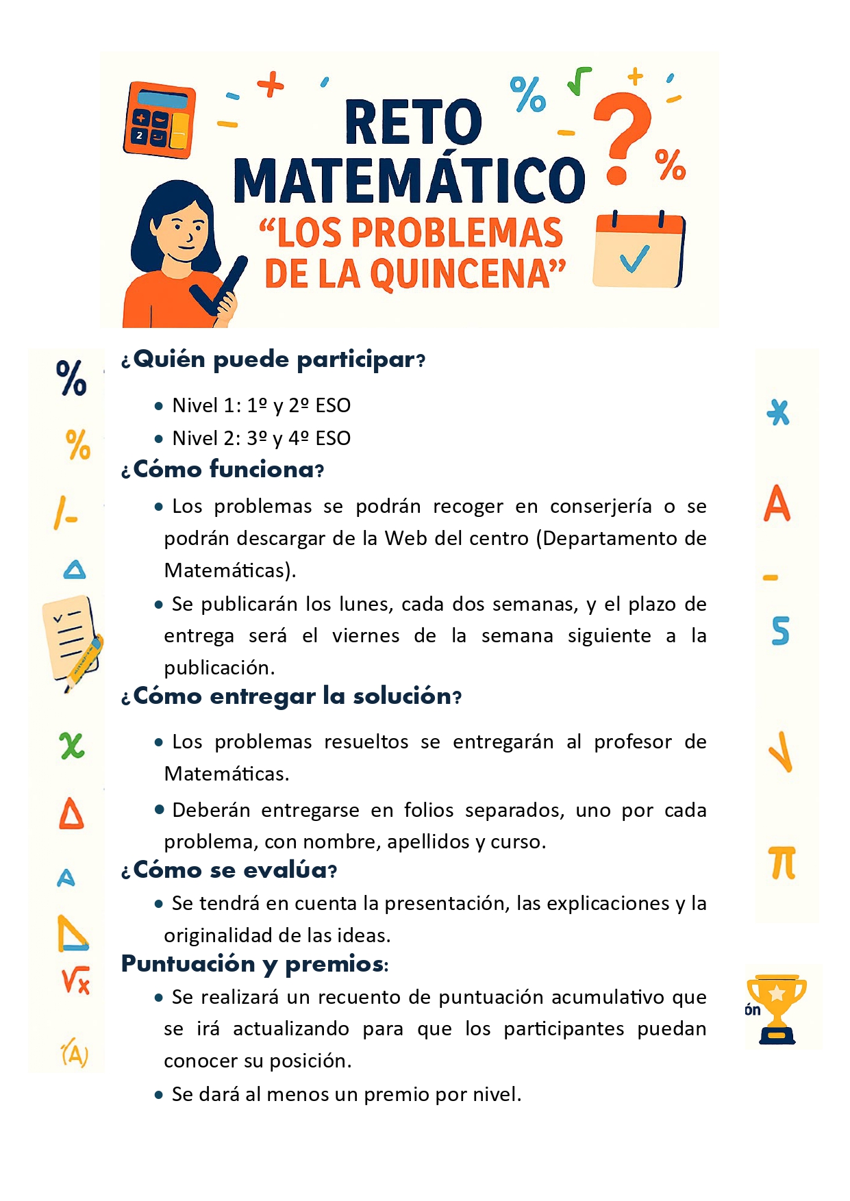 CARTEL RETO MATEMATICO
